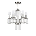 **Lustre moderne en métal et cristal, 8 lumières**