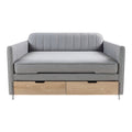 **Canapé convertible avec rangement en bois - Design moderne et confortable**